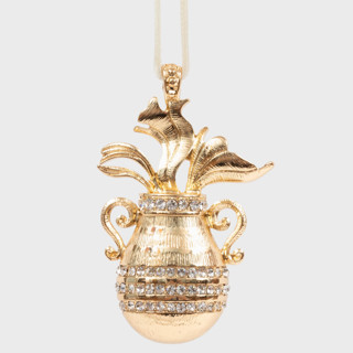 This is a gold holiday decorations by Joanna Buchanan called aquarius hanging ornament in standard