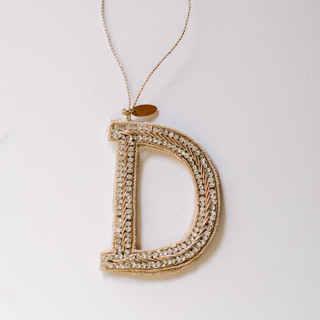 This is a silver holiday decorations by Courtney Bedi called personalized handmade letter ornament - large d in standard