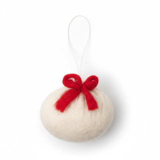 This is a white holiday decorations by Global Goods Partners called felt dumpling in standard