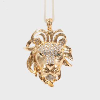 This is a gold holiday decorations by Joanna Buchanan called leo hanging ornament in standard