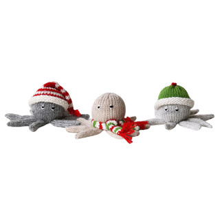 This is a gray holiday decorations by Melange Collection called octopus ornaments, set of 3 in standard