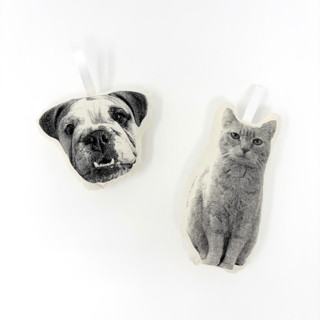 This is a multicolorassorted-colors holiday decorations by Broderpress called custom silkscreen pet ornament in standard