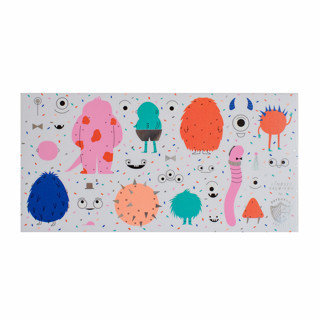 This is a multicolor party favors by Jollity and Co called little monsters build your own monster sticker set in standard