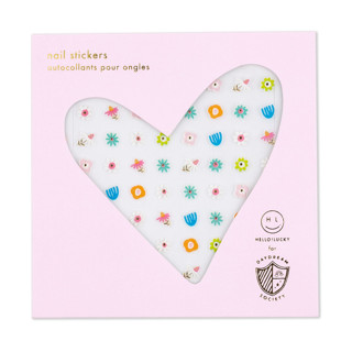 This is a multicolor party favors by Jollity and Co called flora nail stickers - set of 1 sheet, 100 nail stickers in standard