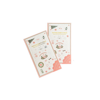 This is a multicolor party favors by Jollity and Co called camp bachelorette party pack tattoo sheets - party pack of 20 in standard