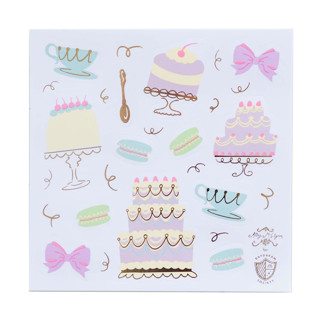 This is a multicolor party favors by Jollity and Co called let them eat cake stickers - set of 4 in standard