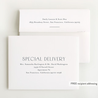 This is a navy kids thank you cards with standard by Stacey Meacham called eternity printing on strathmore in standard