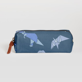 This is a indigo pencil cases by Tamara Hilje called dinogami in lower case