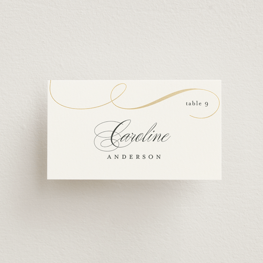 "Initialed" - Foil-pressed Place Cards in Chantilly by Jessica Williams.