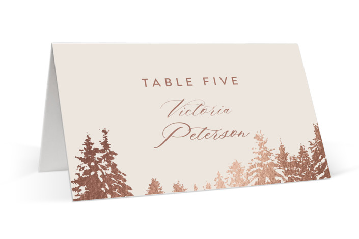 Snowy Pines Foil-Pressed Place Cards