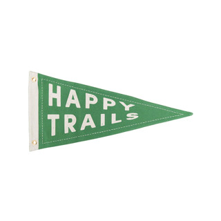 This is a green home decor by Jollity and Co called camp explorer happy trails canvas pennant - set of 1 in standard