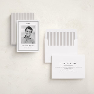 This is a steel graduation announcements with standard by Creo Study called timeless impressions printing on recycled smooth signature in standard