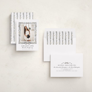 This is a ink graduation announcements with standard by Petra Kern called floristica printing on recycled smooth signature in standard