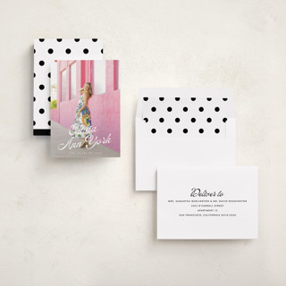 This is a diamond graduation announcements with standard by Julie Ley called modern retro printing on recycled smooth signature in standard