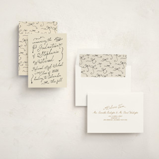 This is a bamboo graduation announcements with standard by Creo Study called take a bow printing on signature in standard