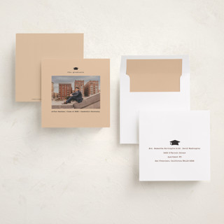 This is a vanilla graduation announcements with standard by Sherley Ferreira called framed in time printing on recycled smooth signature in standard