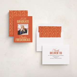 This is a sunshine graduation announcements with standard by Jackie Crawford called modern bright star printing on recycled smooth signature in standard