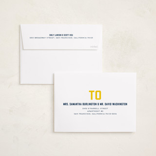 This is a canary graduation announcements with standard by Erica Krystek called upward printing on recycled smooth signature in standard