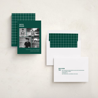 This is a emerald graduation announcements with standard by Olivia Raufman called fourth quarter printing on recycled smooth signature in standard