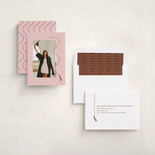 This is a petal graduation announcements with standard by Pati Cascino called celebra printing on recycled smooth signature in standard