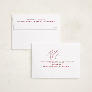 This is a crimson graduation announcements with standard by Stacy Maalouf called grad signature printing on recycled smooth signature in standard