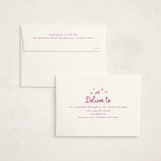This is a raspberry graduation announcements with standard by Ashley Iwafuchi called illustrated grad printing on recycled smooth signature in standard