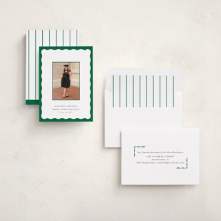 This is a forest graduation announcements with standard by Baumbirdy called decorative frame printing on recycled smooth signature in standard
