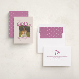 This is a candy graduation announcements with standard by Vera Lim called playful printing on recycled smooth signature in standard