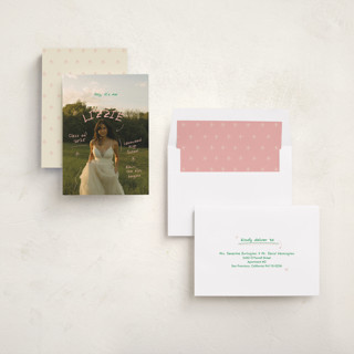 This is a flamingo graduation announcements with standard by Helena Vitto called funtime printing on recycled smooth signature in standard