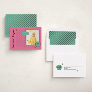 This is a watermelon graduation announcements with standard by Chryssi Tsoupanarias called fun grad printing on recycled smooth signature in standard