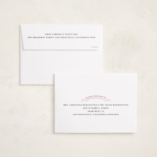 This is a pink tormaline graduation announcements with standard by Erin Deegan called arc printing on recycled smooth signature in standard