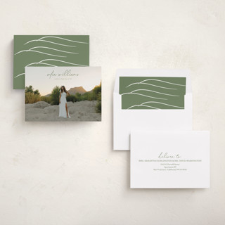 This is a moss graduation announcements with standard by Eric Ransom called high script printing on recycled smooth signature in standard