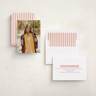 This is a rose graduation announcements with standard by Ani Somi called straight up printing on recycled smooth signature in standard