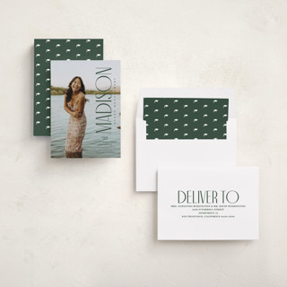 This is a evergreen graduation announcements with standard by Owl and Toad called pillar printing on recycled smooth signature in standard