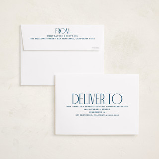 This is a denim graduation announcements with standard by Owl and Toad called pillar printing on recycled smooth signature in standard