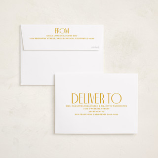 This is a marigold graduation announcements with standard by Owl and Toad called pillar printing on recycled smooth signature in standard