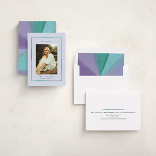This is a grape graduation announcements with standard by Carrie Moradi called candy rainbow printing on recycled smooth signature in standard