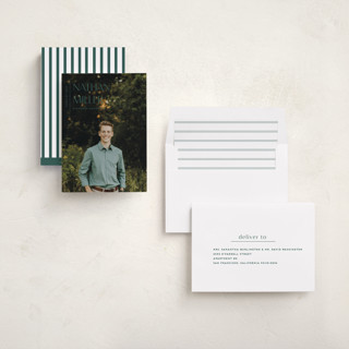 This is a evergreen graduation announcements with standard by Anupama called editorial modern printing on recycled smooth signature in standard