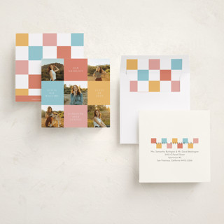 This is a cinnamon graduation announcements with standard by Randi Cirelli called stacking up printing on recycled smooth signature in standard