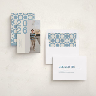 This is a lake graduation announcements with standard by Kelly Watkins called modern year printing on recycled smooth signature in standard