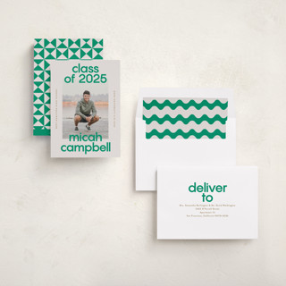 This is a grass graduation announcements with standard by Jackie Crawford called school color duo printing on recycled smooth signature in standard