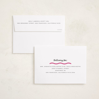 This is a bubblegum graduation announcements with standard by Emily Sabol Goss called wavy border printing on recycled smooth signature in standard