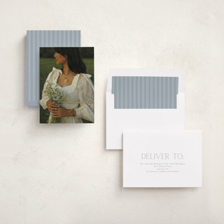 This is a dusty blue graduation announcements with standard by Oscar and Emma - Karly Depew called classic allure printing on recycled smooth signature in standard