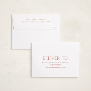 This is a crimson graduation announcements with standard by Oscar and Emma - Karly Depew called classic allure printing on recycled smooth signature in standard