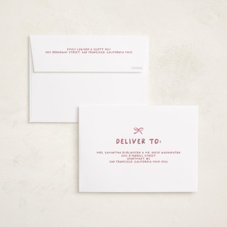 This is a berry cream graduation announcements with standard by Vera Lim called whimsical stripes printing on recycled smooth signature in standard