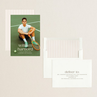 This is a silk graduation announcements with standard by Ellen Schlegelmilch called hartford printing on recycled smooth signature in standard