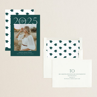 This is a turf graduation announcements with standard by Carolyn MacLaren called top of class printing on recycled smooth signature in standard