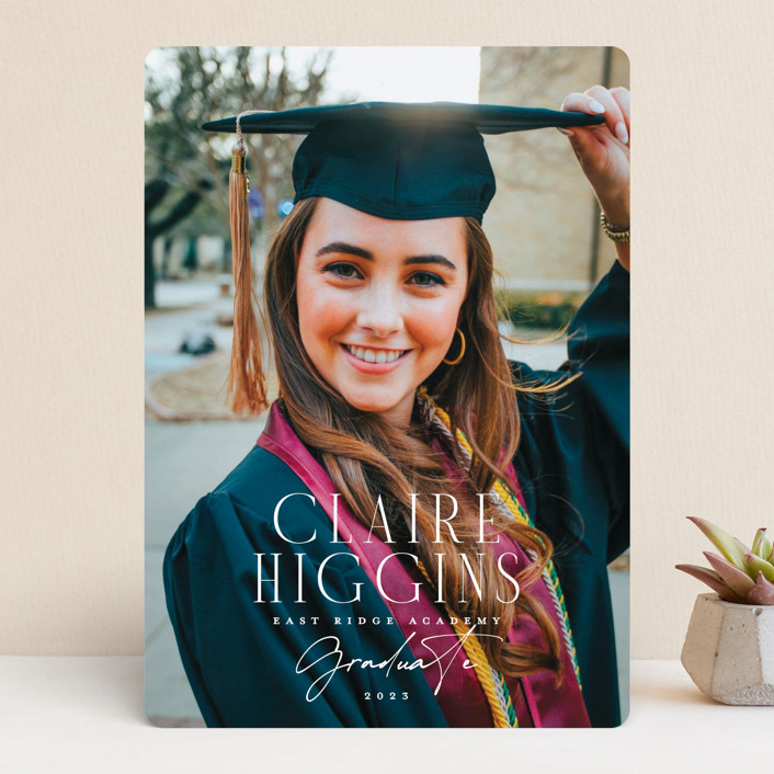 stated Graduation Announcements by Everett Paper Goods Minted
