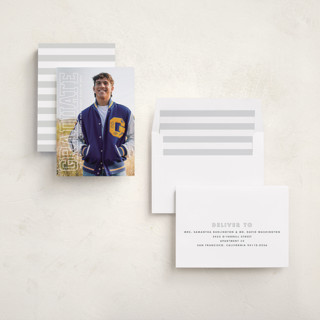 This is a snow graduation announcements with standard by Sarah Curry called strength printing on recycled smooth signature in standard