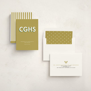 This is a dijon graduation announcements with standard by mo kelley called bold initials printing on signature in standard